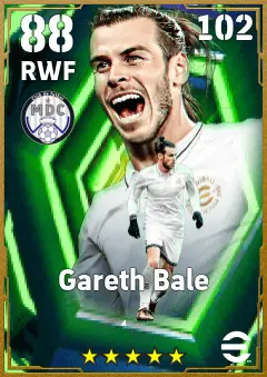 Gareth Bale eFootball 2026 player card — 88 OVR RWF