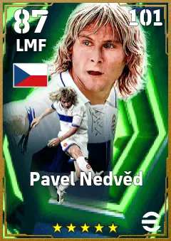 Pavel Nedved eFootball 2026 player card — 87 OVR LMF