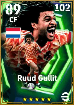 Ruud Gullit eFootball 2026 player card — 89 OVR CF