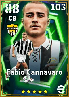 Fabio Cannavaro eFootball 2026 player card — 88 OVR CB