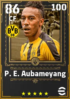 P. E. Aubameyang eFootball 2026 player card — 86 OVR CF
