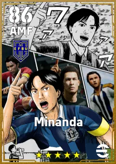 Minanda eFootball 2026 player card — 86 OVR AMF