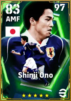 Shinji Ono eFootball 2026 player card, 83 OVR AMF