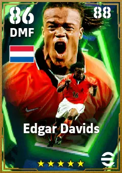 Edgar Davids eFootball 2026 player card — 86 OVR DMF