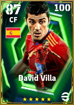 David Villa eFootball 2026 player card, 87 OVR CF