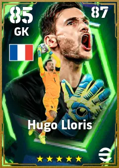 Hugo Lloris eFootball 2026 player card — 85 OVR GK