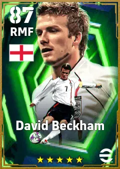 David Beckham eFootball 2026 player card — 87 OVR RMF
