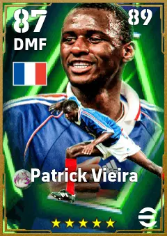 Patrick Vieira eFootball 2026 player card — 87 OVR DMF