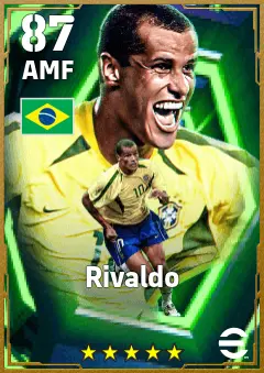Rivaldo eFootball 2026 player card — 87 OVR AMF