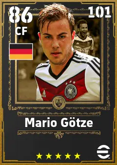 Mario Gotze eFootball 2026 player card — 86 OVR CF