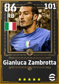 Gianluca Zambrotta eFootball 2026 player card — 86 OVR RB