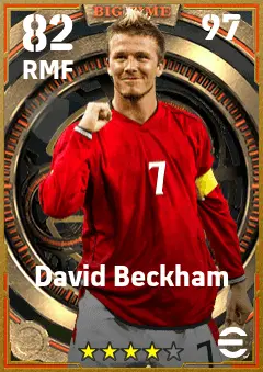 David Beckham eFootball 2026 player card — 82 OVR RMF