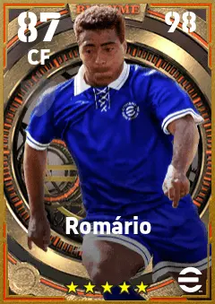 Romario eFootball 2026 player card — 87 OVR CF
