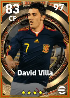 David Villa eFootball 2026 player card — 83 OVR CF