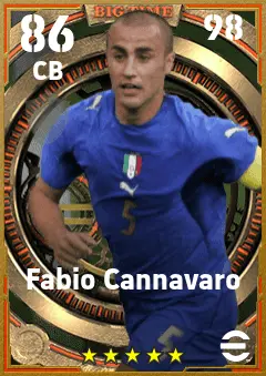 Fabio Cannavaro eFootball 2026 player card — 86 OVR CB