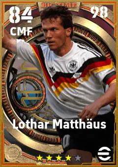 Lothar Matthaus eFootball 2026 player card — 84 OVR CMF