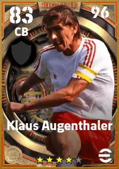 Klaus Augenthaler eFootball 2026 player card — 83 OVR CB