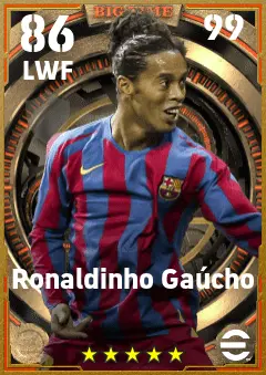 Ronaldinho Gaucho eFootball 2026 player card — 86 OVR LWF