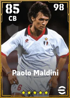 Paolo Maldini eFootball 2026 player card — 85 OVR CB