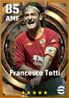 Francesco Totti eFootball 2026 player card — 85 OVR AMF