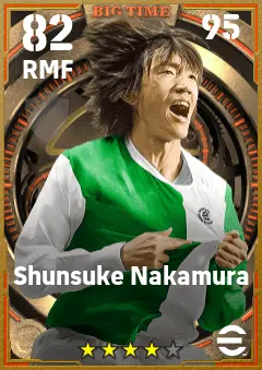 Shunsuke Nakamura eFootball 2026 player card — 82 OVR RMF