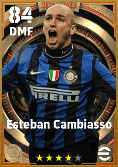 Esteban Cambiasso eFootball 2026 player card — 84 OVR DMF