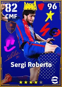 Sergi Roberto eFootball 2026 player card — 82 OVR CMF
