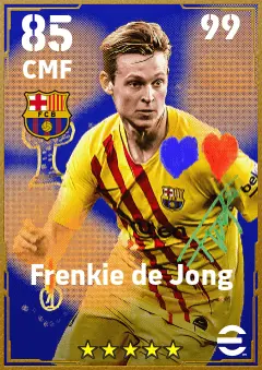 Frenkie de Jong eFootball 2026 player card — 85 OVR CMF