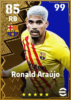Ronald Araujo eFootball 2026 player card — 85 OVR RB