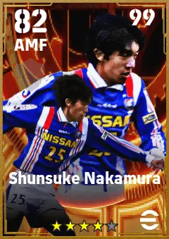 Shunsuke Nakamura eFootball 2026 player card — 82 OVR AMF