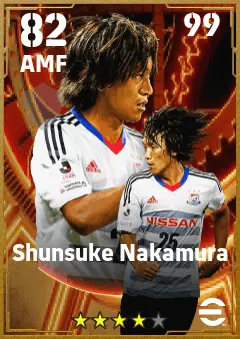 Shunsuke Nakamura eFootball 2026 player card — 82 OVR AMF