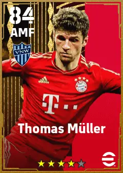 Thomas Muller eFootball 2026 player card — 84 OVR AMF