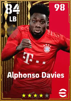 Alphonso Davies eFootball 2026 player card — 84 OVR LB