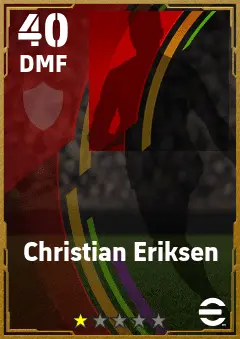 Christian Eriksen eFootball 2026 player card — 40 OVR DMF