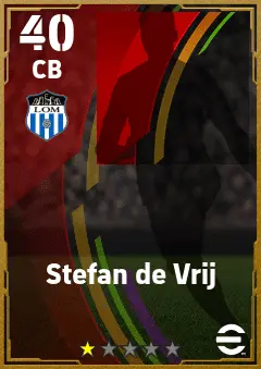 Stefan de Vrij eFootball 2026 player card — 40 OVR CB