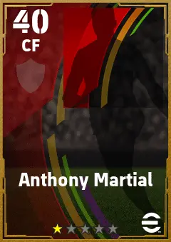 Anthony Martial eFootball 2026 player card — 40 OVR CF