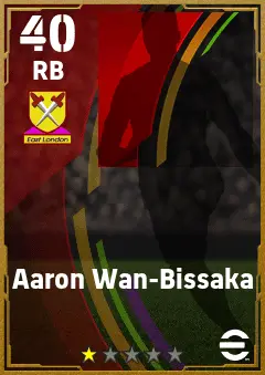 Aaron Wan-Bissaka eFootball 2026 player card — 40 OVR RB