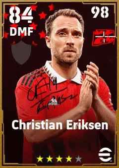 Christian Eriksen eFootball 2026 player card — 84 OVR DMF