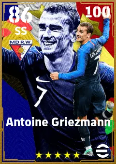 Antoine Griezmann eFootball 2026 player card — 86 OVR SS