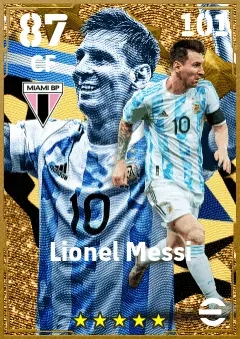 Lionel Messi eFootball 2026 player card — 87 OVR CF