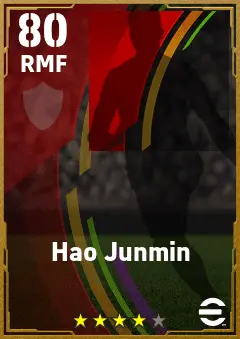 Hao Junmin eFootball 2026 player card — 80 OVR RMF