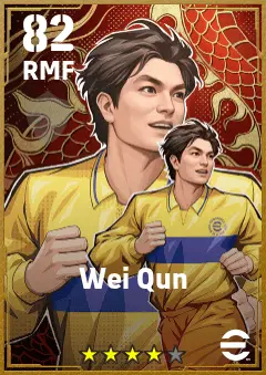 Wei Qun eFootball 2026 player card — 82 OVR RMF