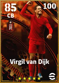 Virgil van Dijk eFootball 2026 player card — 85 OVR CB