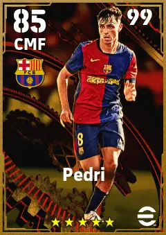 Pedri eFootball 2026 player card — 85 OVR CMF