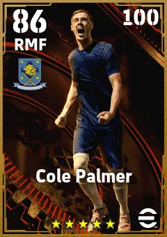 Cole Palmer eFootball 2026 player card — 86 OVR RMF