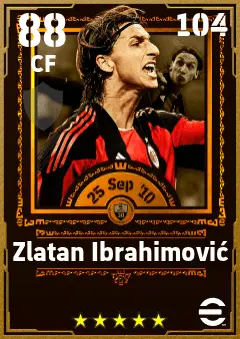 Zlatan Ibrahimovic eFootball 2026 player card — 88 OVR CF