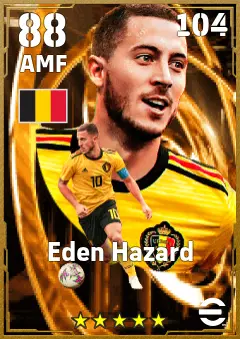 Eden Hazard eFootball 2026 player card — 88 OVR AMF