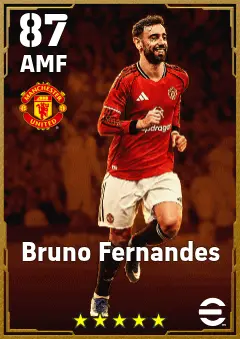 Bruno Fernandes eFootball 2026 player card — 87 OVR AMF
