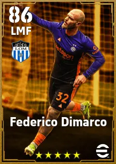 Federico Dimarco eFootball 2026 player card — 86 OVR LMF