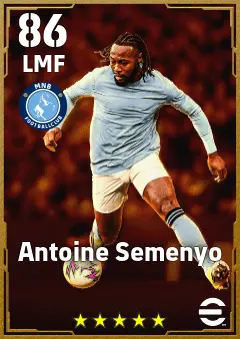 Antoine Semenyo eFootball 2026 player card — 86 OVR LMF